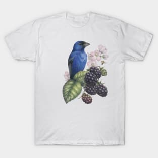 Indigo Bunting Blackberries T-Shirt